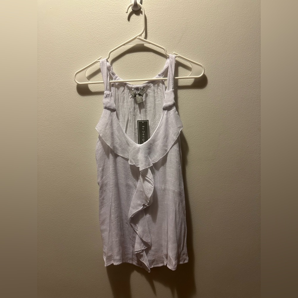 White Ruffled Sleeveless Top